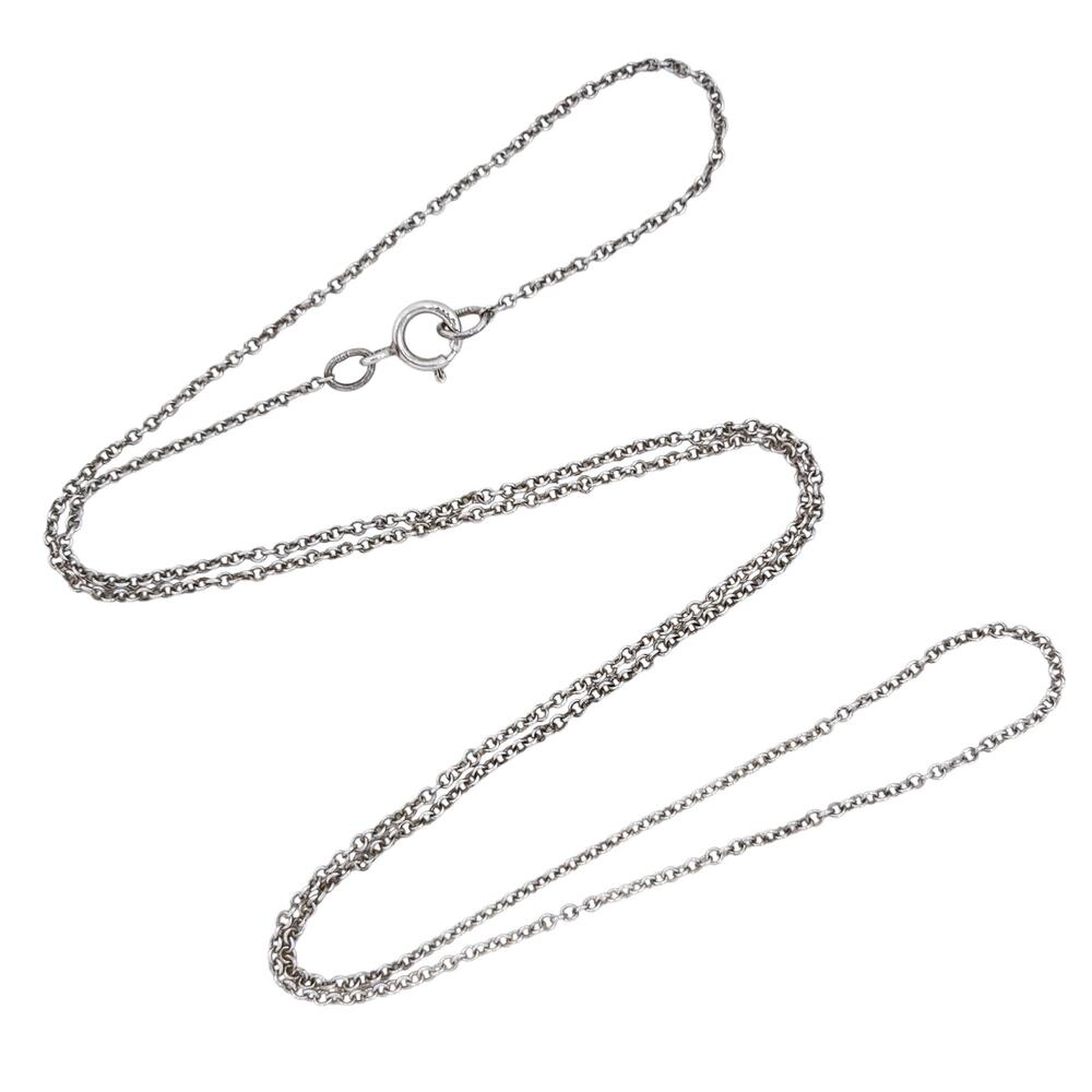 Vintage Sterling Silver 925 1.0mm Rolo Link Chain Necklace 18"